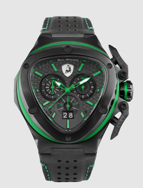 Lamborghini Spyder X Black / Green Watch Rose Gold Copy Watch TLX_T9XF